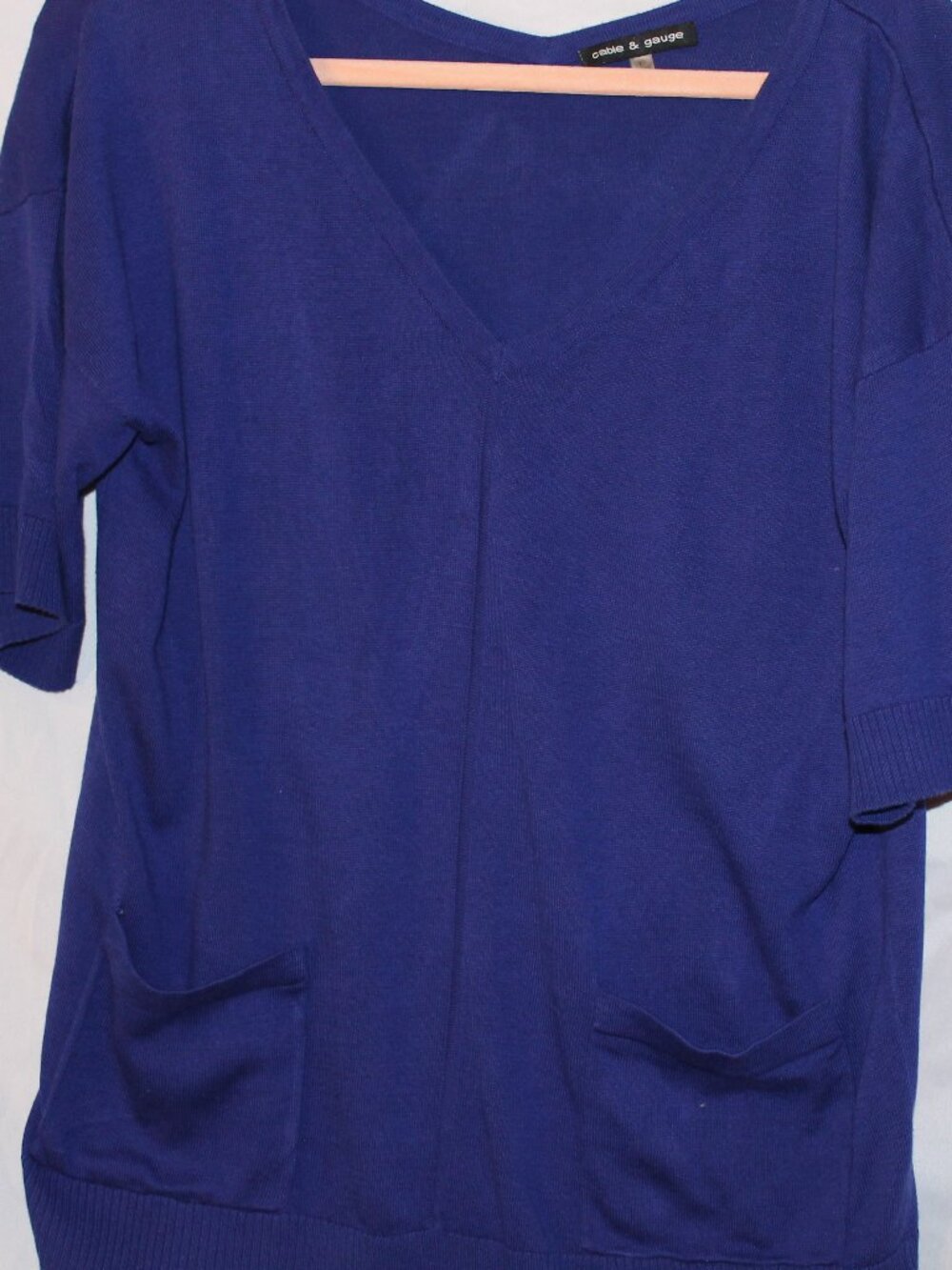 Cable & Gauge V-Neck Sweater Top